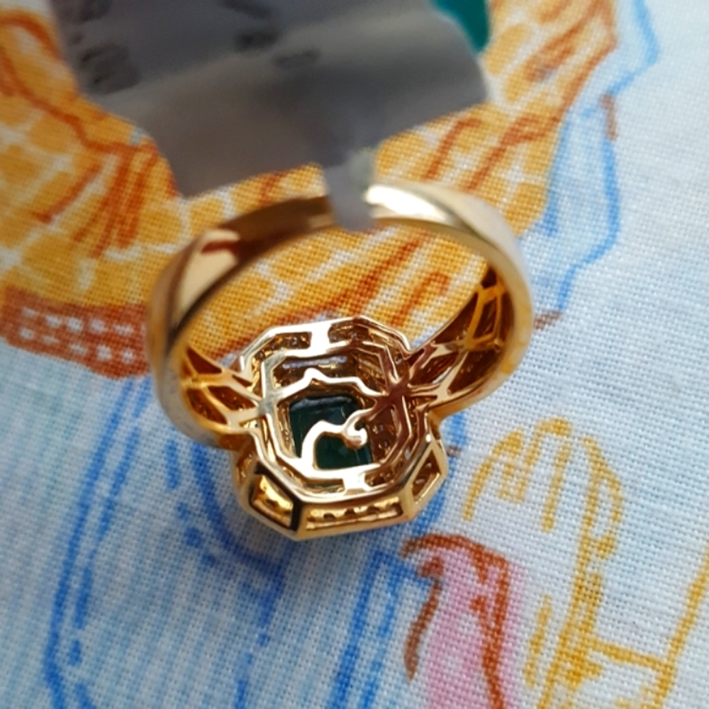 HP💫NWT🌙EFFY  14k Emerald Diamond Ring in Box Brasilica Collection - Picture 6 of 16